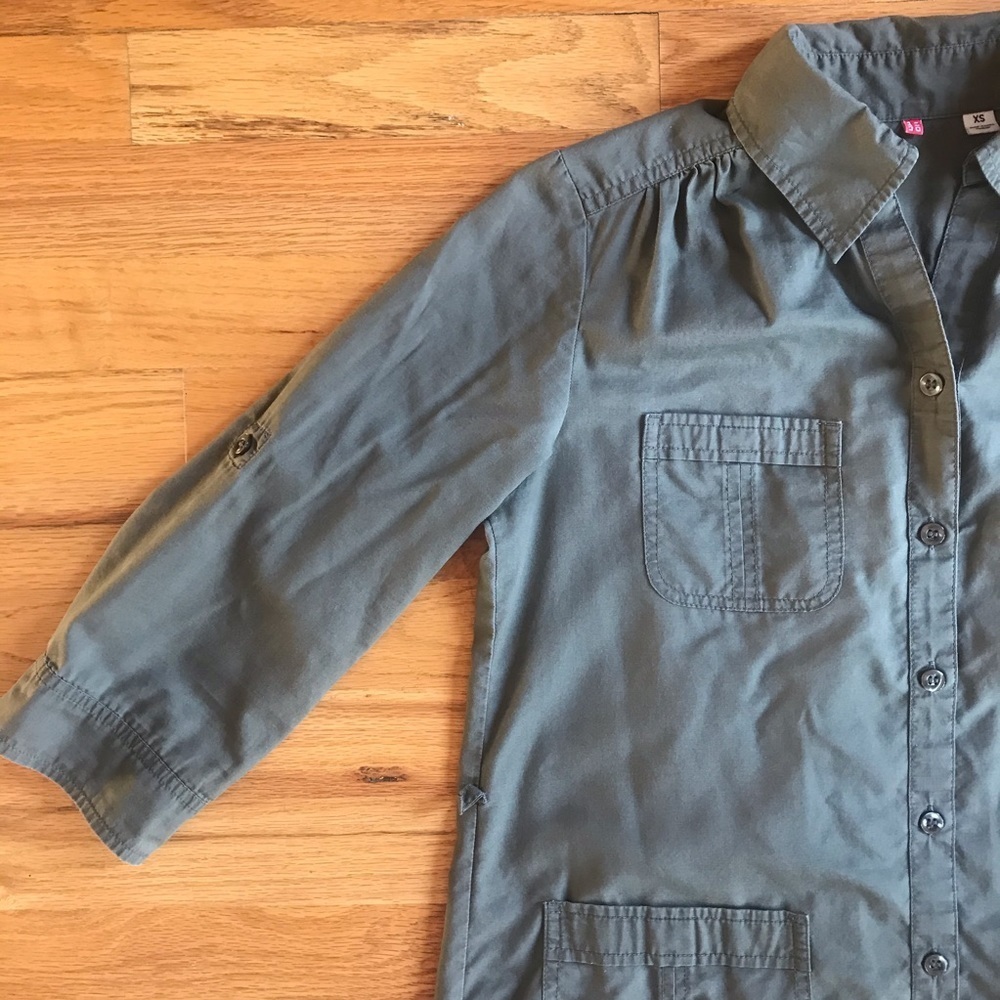 UNIQLO Olive Green Button Down Tunic XS - Picture 3 of 5